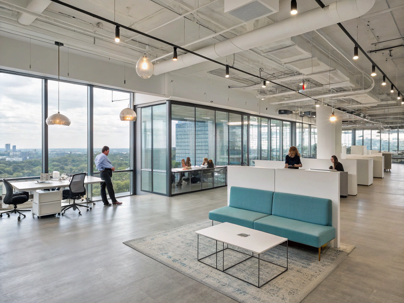 Contiguous corporate office floor plan showcase