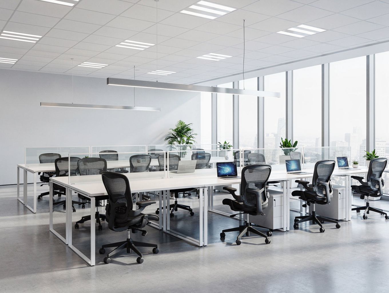 Modern sunlit executive office sharing workspace at Vintage Park Plaza