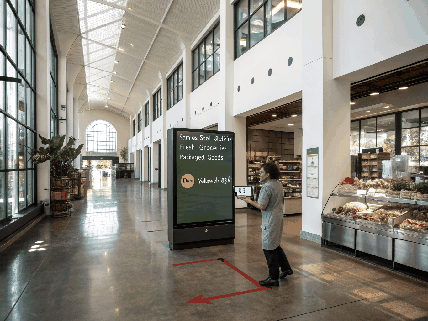 Modern deli and gourmet market retail space interior at Vintage Park Plaza